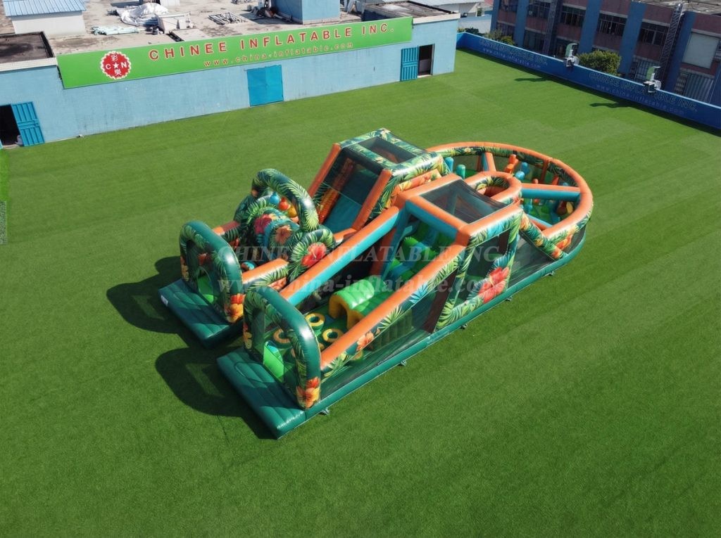 T7-5177 Tropical Theme Inflatable Obstacle Courses