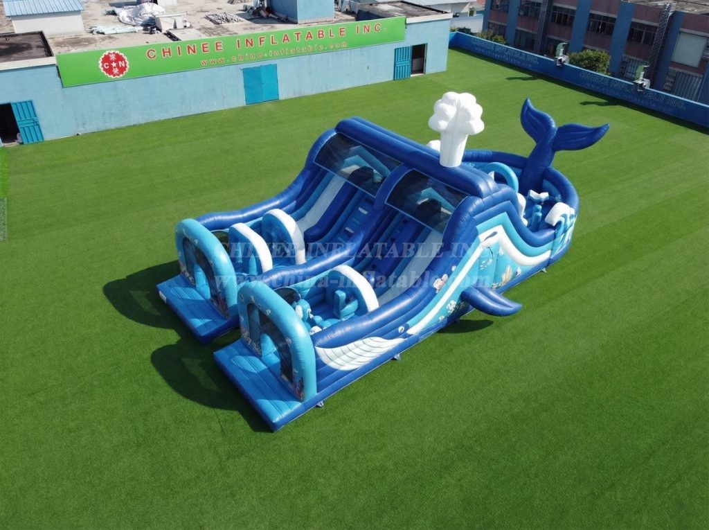 T7-5182 Whale Theme Inflatable Obstacle Courses