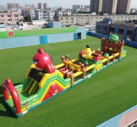 T7-5191 Angry Birds Themed Inflatable Obstacle Course
