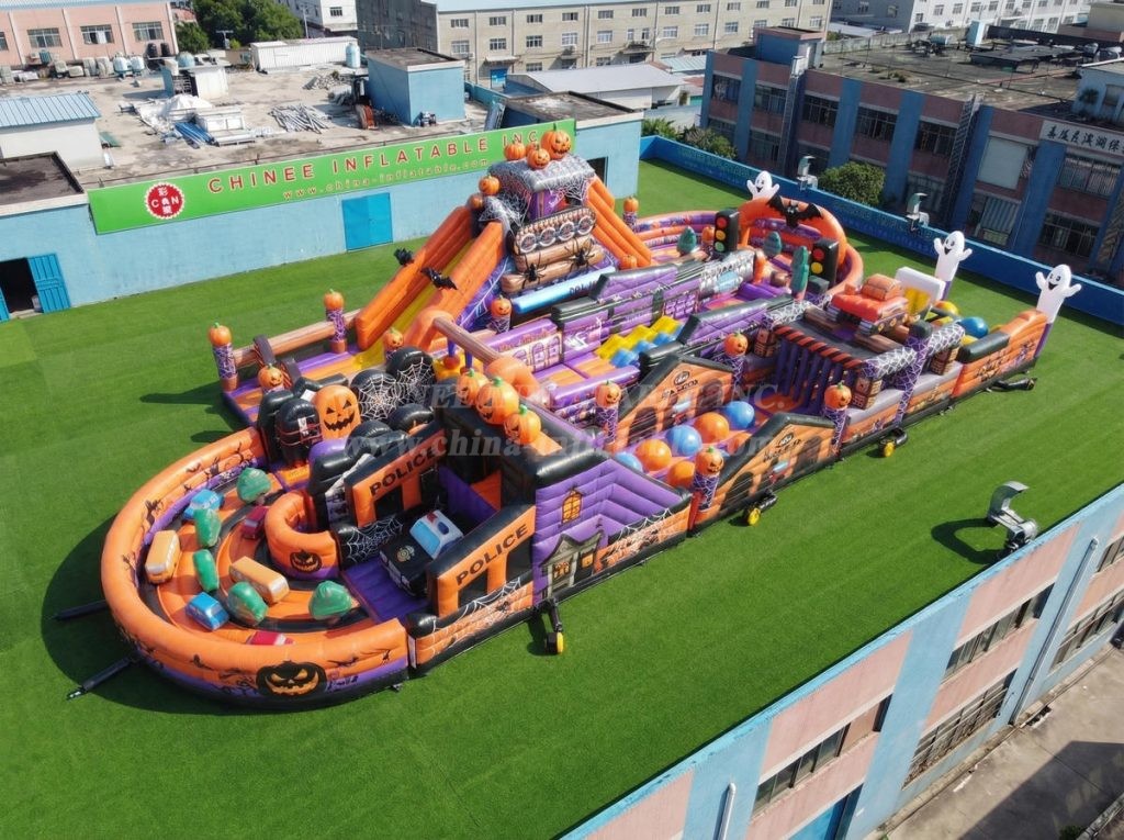 T7-5196 Halloween Theme Ginat Inflatable Obstacle Courses Challenging Run