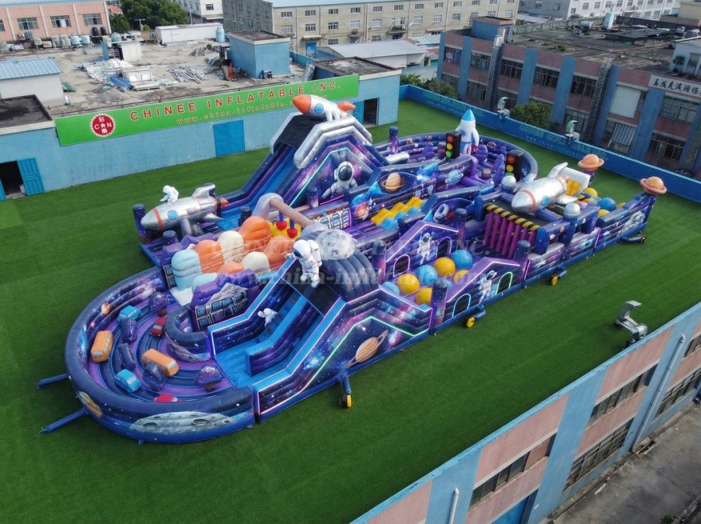 T7-5205 Space Theme Ginat Inflatable Obstacle Courses Challenging Run