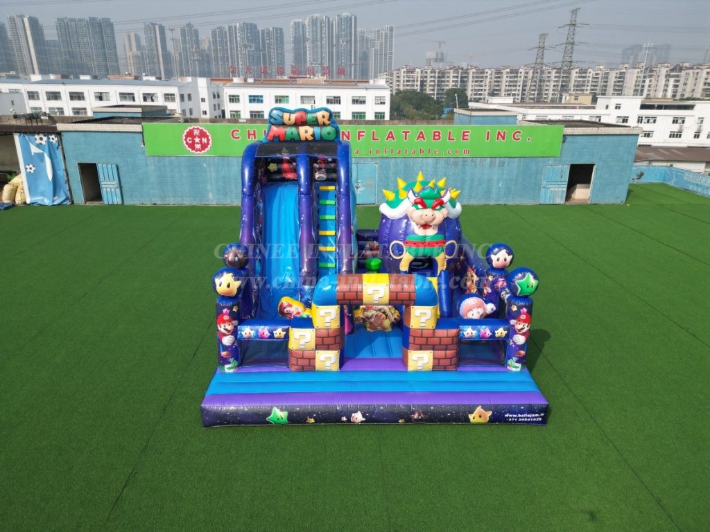 T8-1771 Super Mario-themed inflatable castle with slide