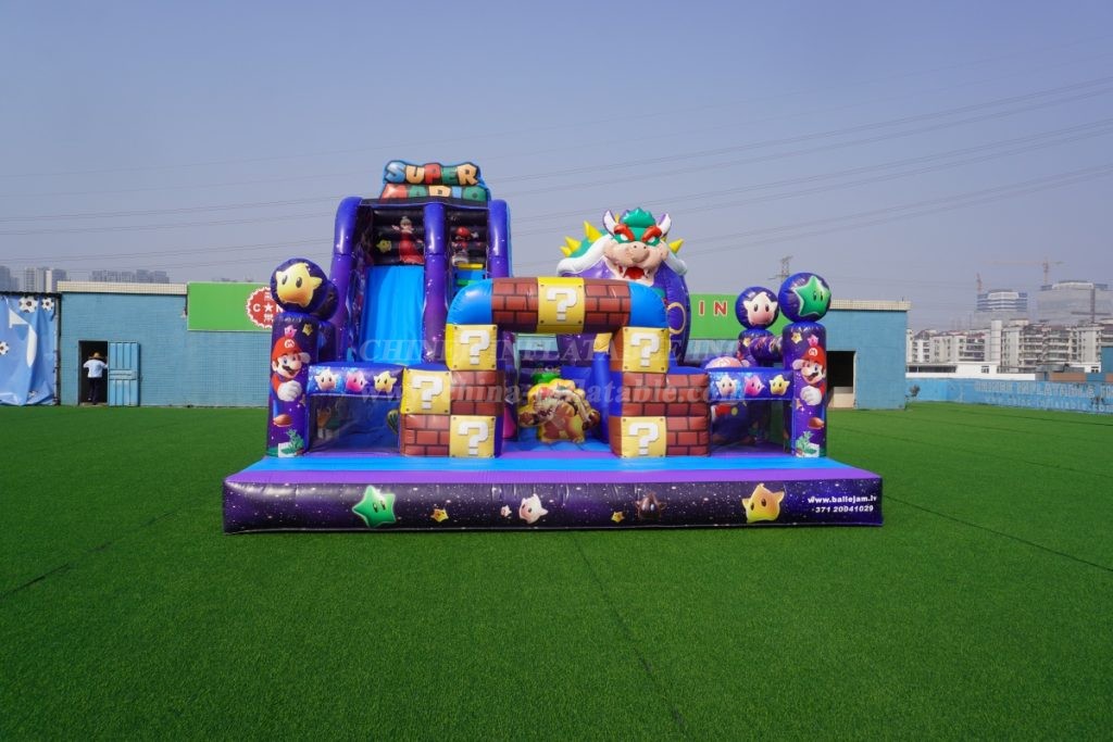 T8-1771 Super Mario-themed inflatable castle with slide