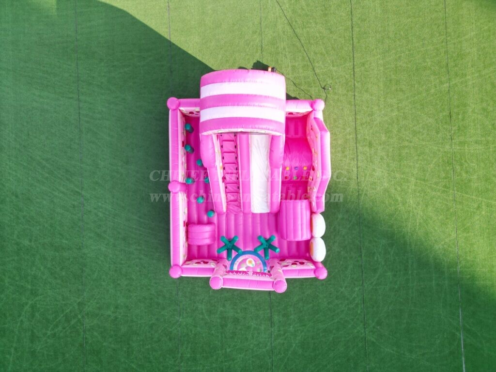 T8-5002 Custom “Pink Soup” Theme Inflatable Playground