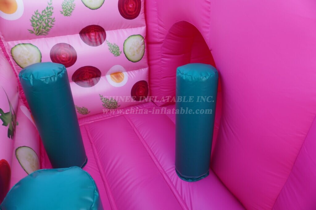 T8-5002 Custom “Pink Soup” Theme Inflatable Playground