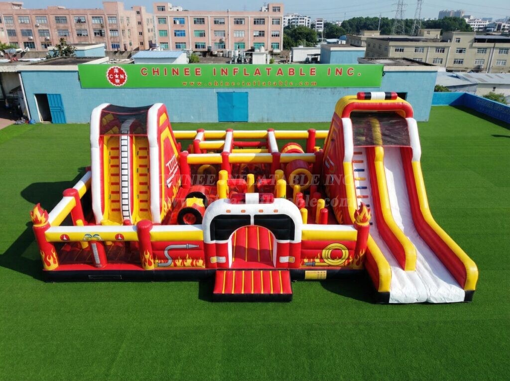 GF3-1457 Firetruck Theme Inflatable Playground