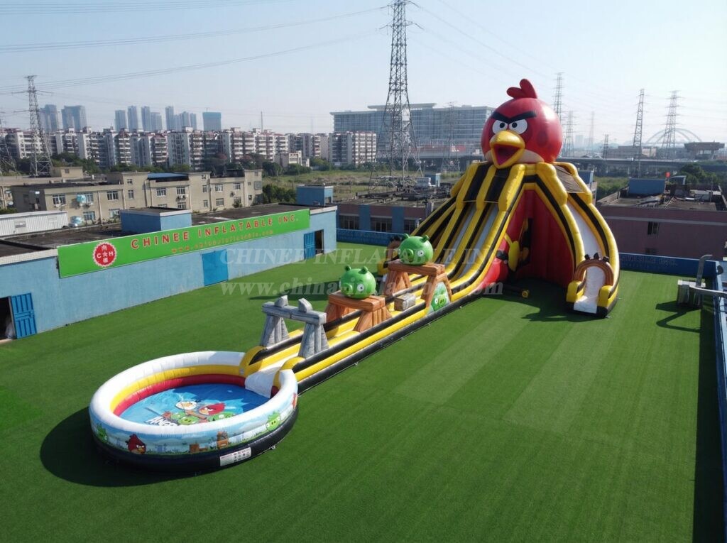 GS2-106 Angry Birds Theme Giant Inflatable Water Slide