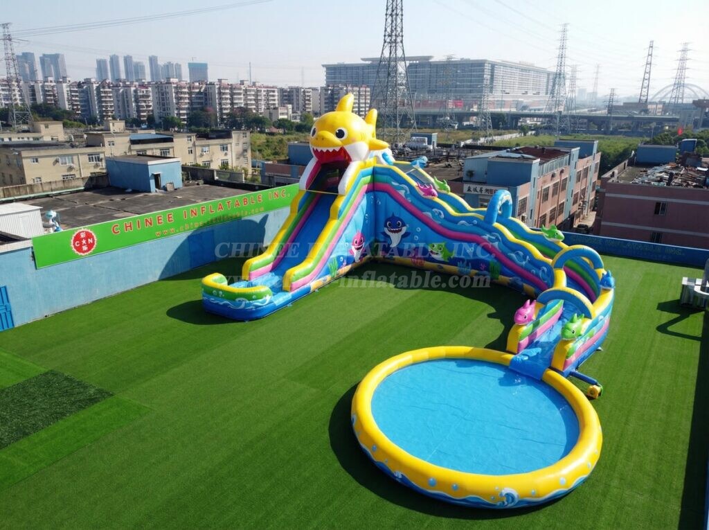 GS2-107 Baby Shark Theme Giant Inflatable Water Slide