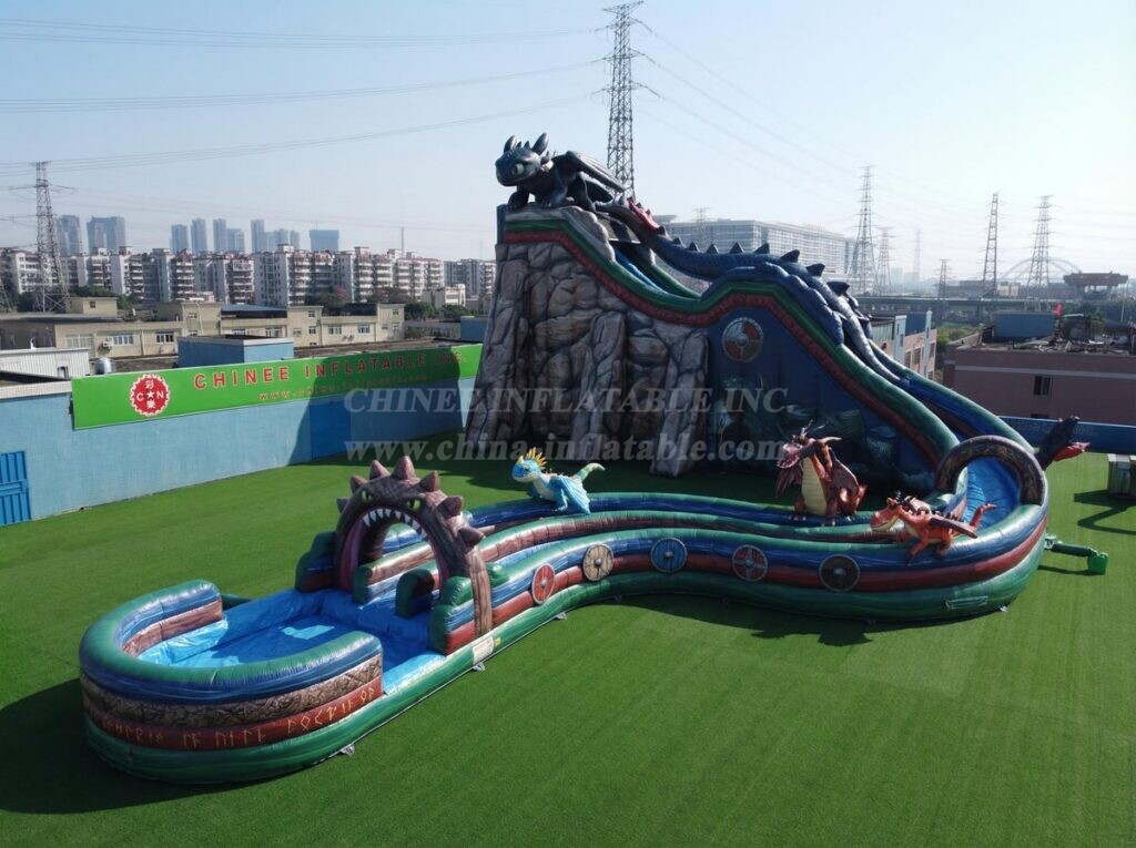 GS2-143 How To Train Your Dragon Theme Giant Inflatable Water Slide