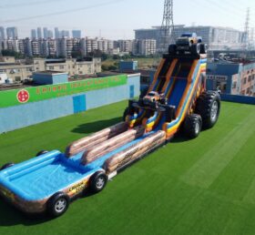 GS2-158 Monster Trucks Theme Giant Inflatable Water Slide