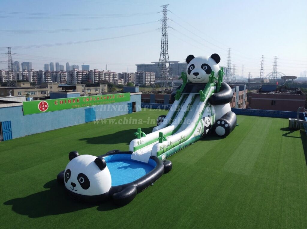 GS2-166 Panda Theme Giant Inflatable Water Slide