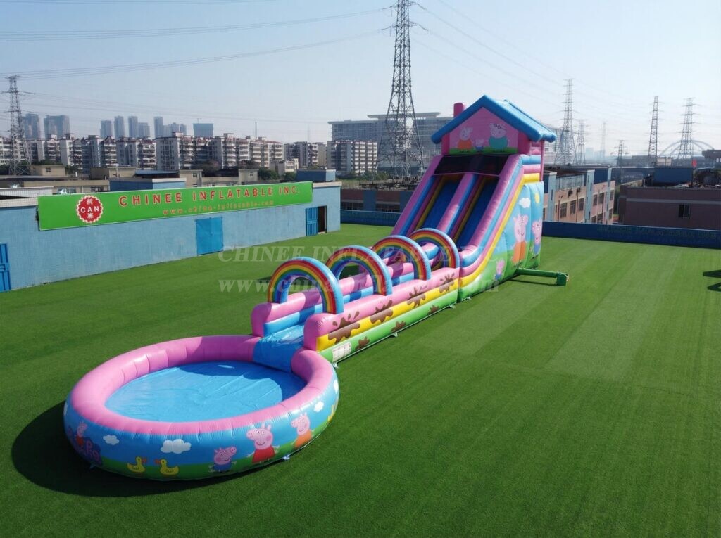 GS2-170 Peppa Pig Theme Giant Inflatable Water Slide
