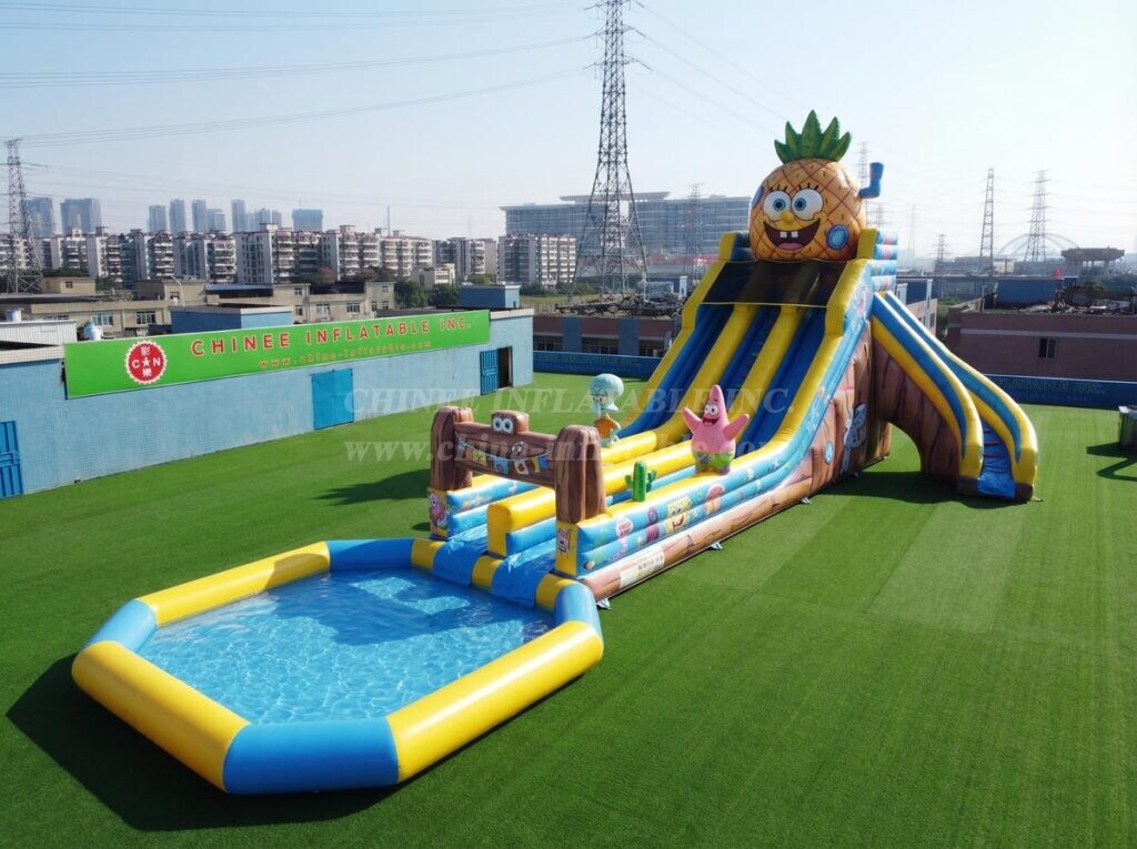 GS2-188 SpongeBob Theme Giant Inflatable Water Slide