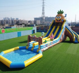 GS2-188 SpongeBob Theme Giant Inflatable Water Slide