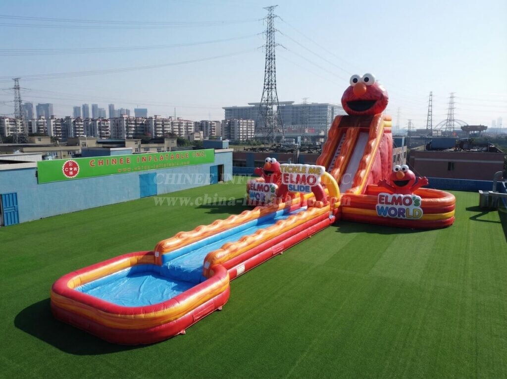 GS2-194 Tickle Me Elmo Theme Giant Inflatable Water Slide