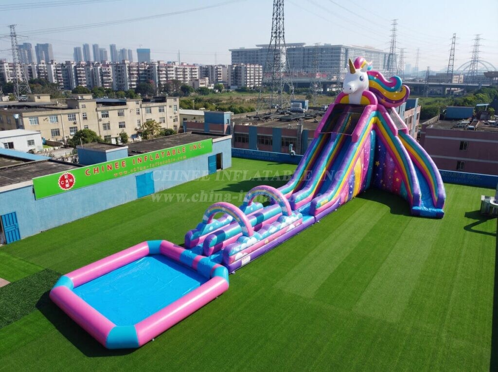 GS2-199 Unicorn Theme Giant Inflatable Water Slide