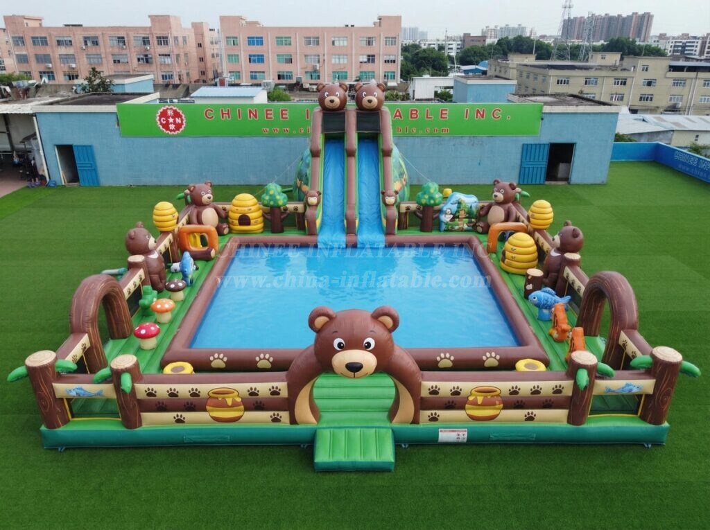Pool3-855 Bear Theme Inflatable Pool Water Park