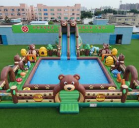Pool3-855 Bear Theme Inflatable Pool Water Park