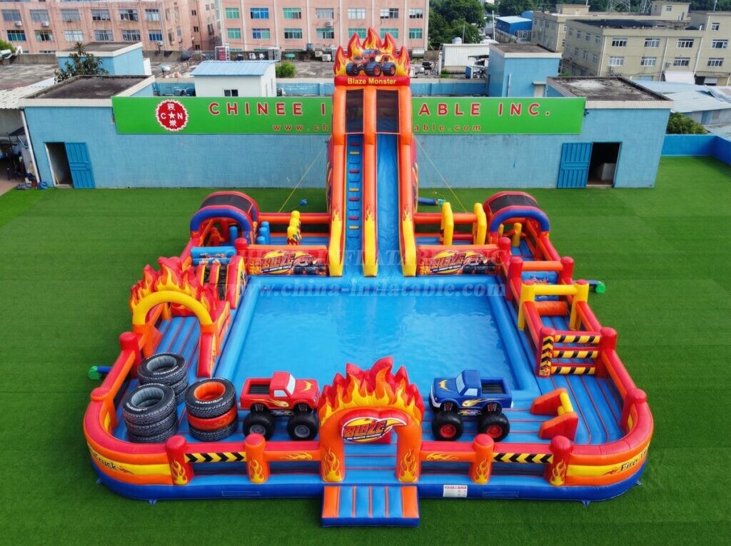 Pool3-856 Blaze Monster Theme Inflatable Pool Water Park