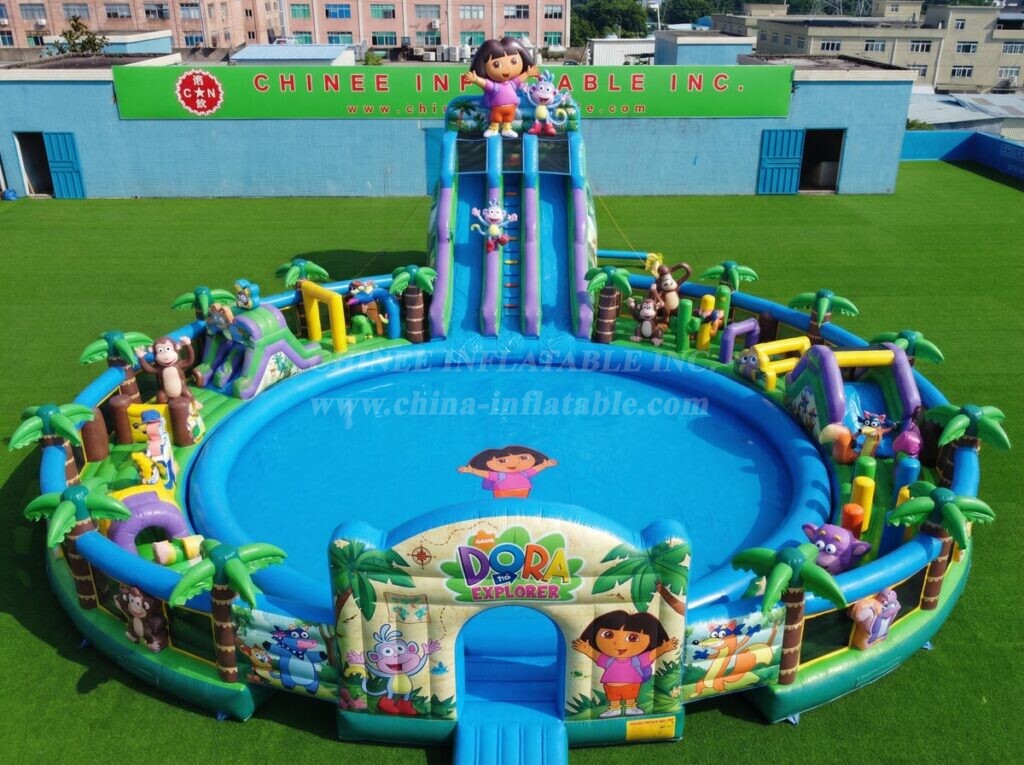 Pool3-867 Dora Theme Inflatable Pool Water Park