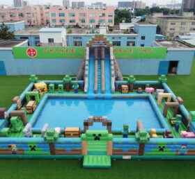 Pool3-882 Minecraft Theme Inflatable Pool Water Park