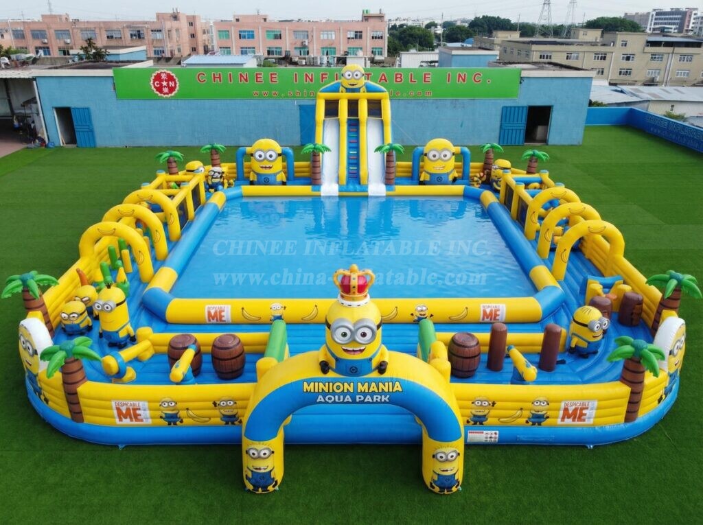 Pool3-884 Minions Theme Inflatable Pool Water Park