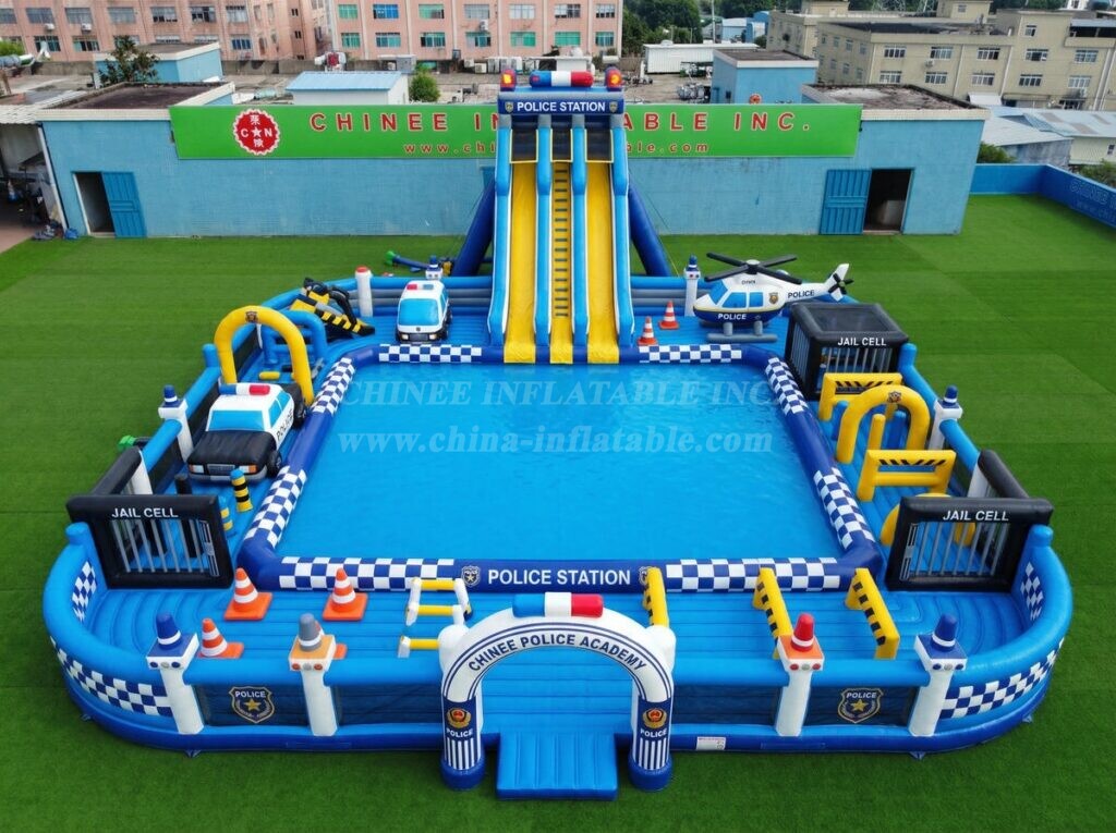 Pool3-899 Police Station Theme Inflatable Pool Water Park