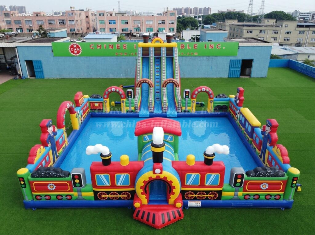 Pool3-920 Train Theme Inflatable Pool Water Park