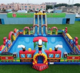 Pool3-920 Train Theme Inflatable Pool Water Park