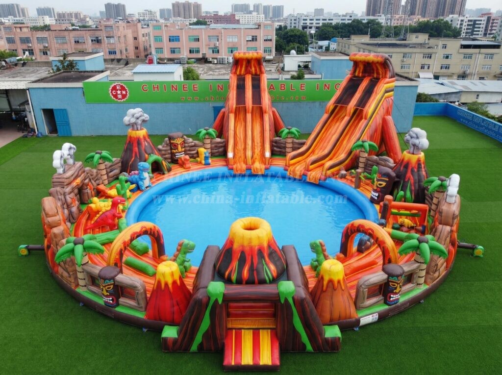 Pool3-921 Volcano Theme Inflatable Pool Water Park