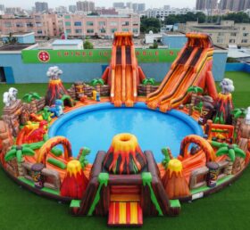 Pool3-921 Volcano Theme Inflatable Pool Water Park