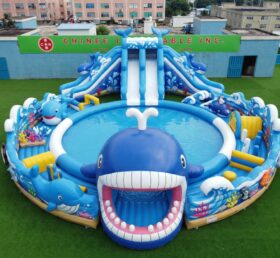 Pool3-922 Whale Theme Inflatable Pool Water Park