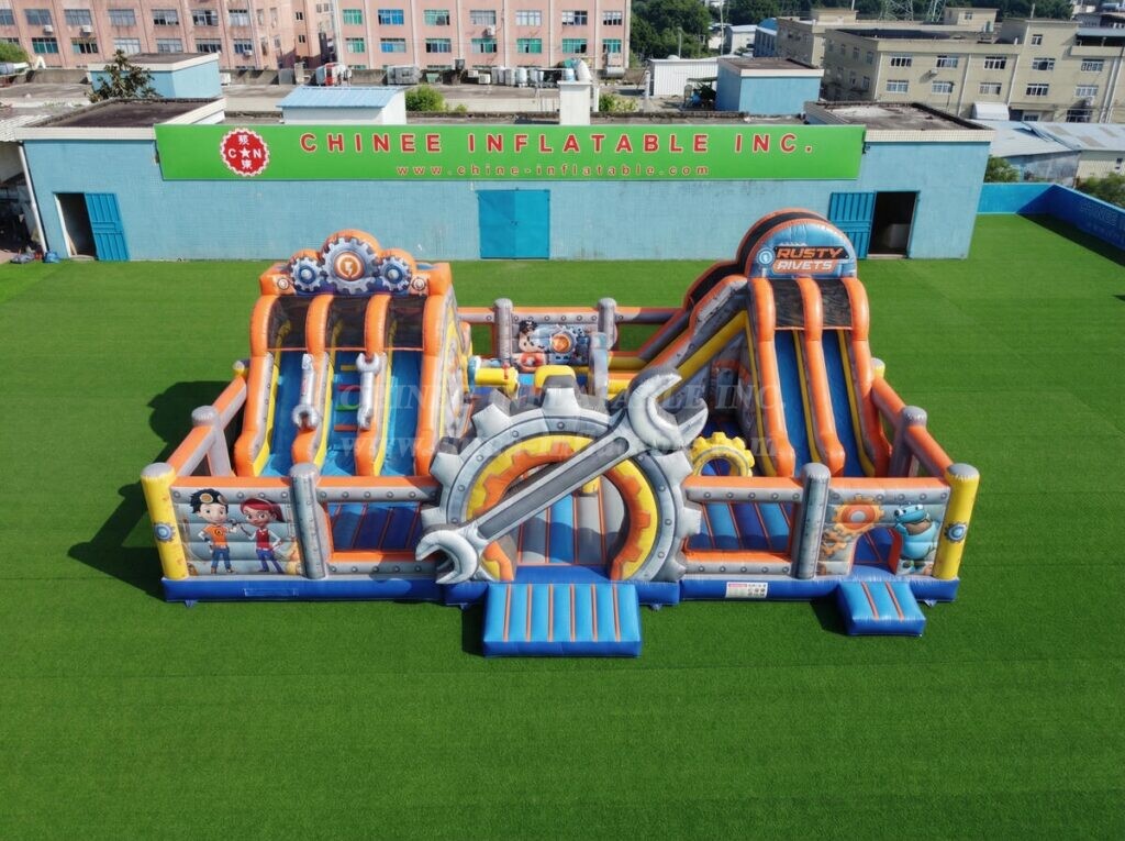 T2-7153 Rusty Rivets Theme Inflatable Bouncer