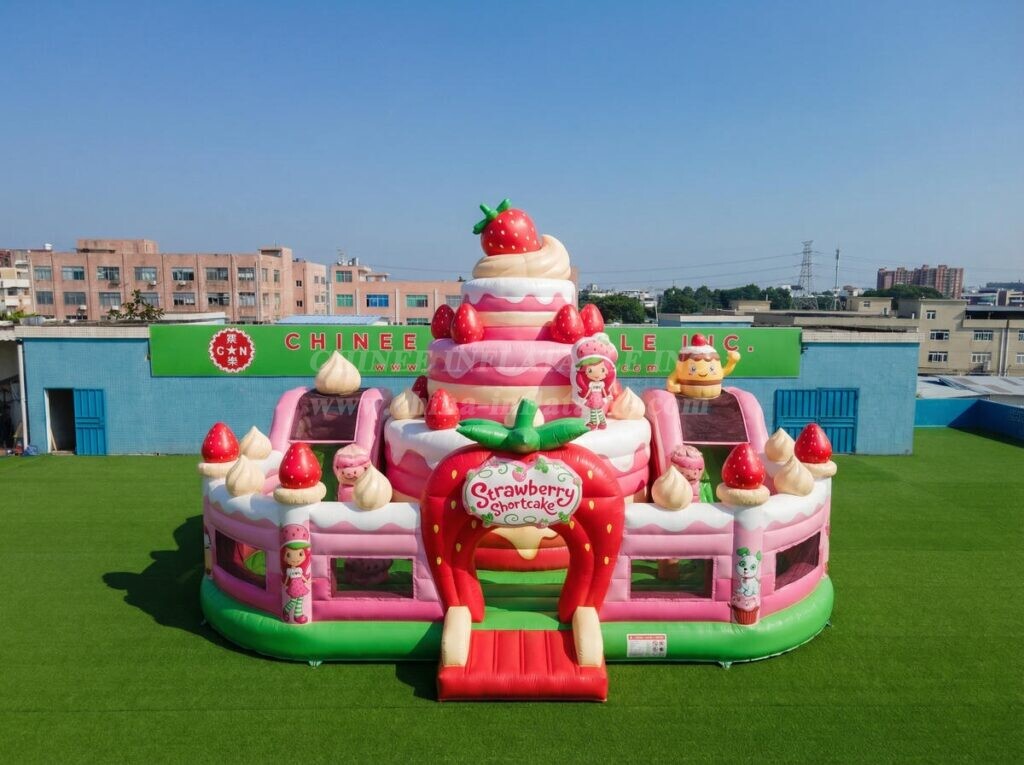 T2-7160 Strawberry Shortcake Theme Inflatable Bouncer