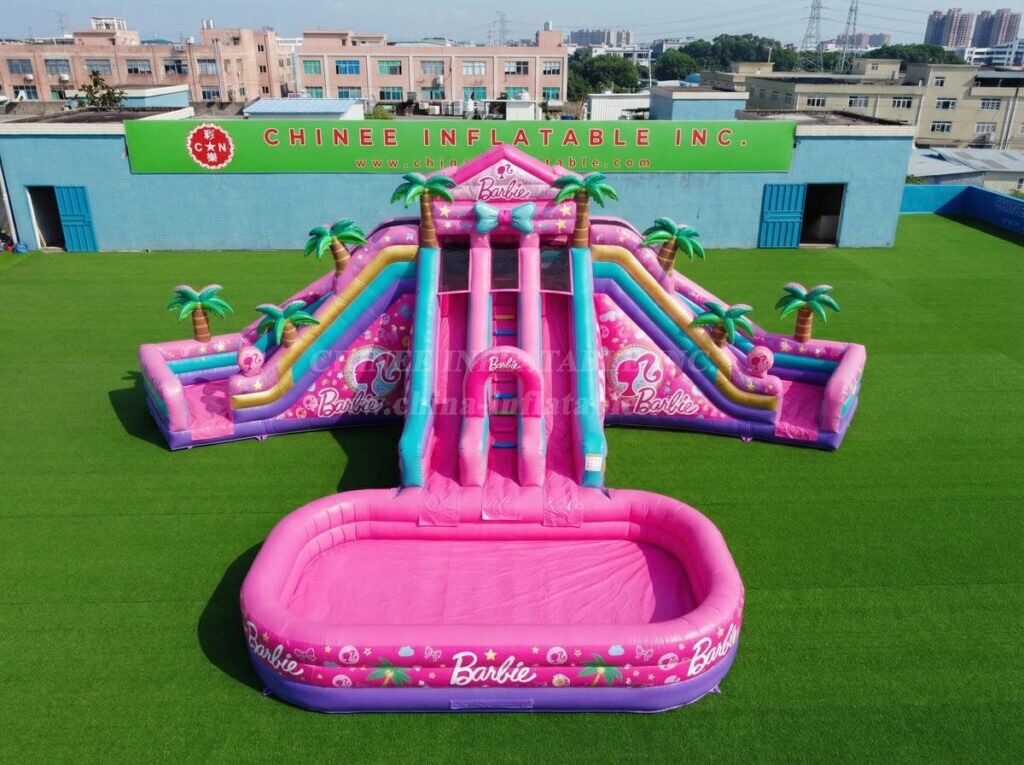 T8-6104 Barbie Theme Inflatable Water Slide