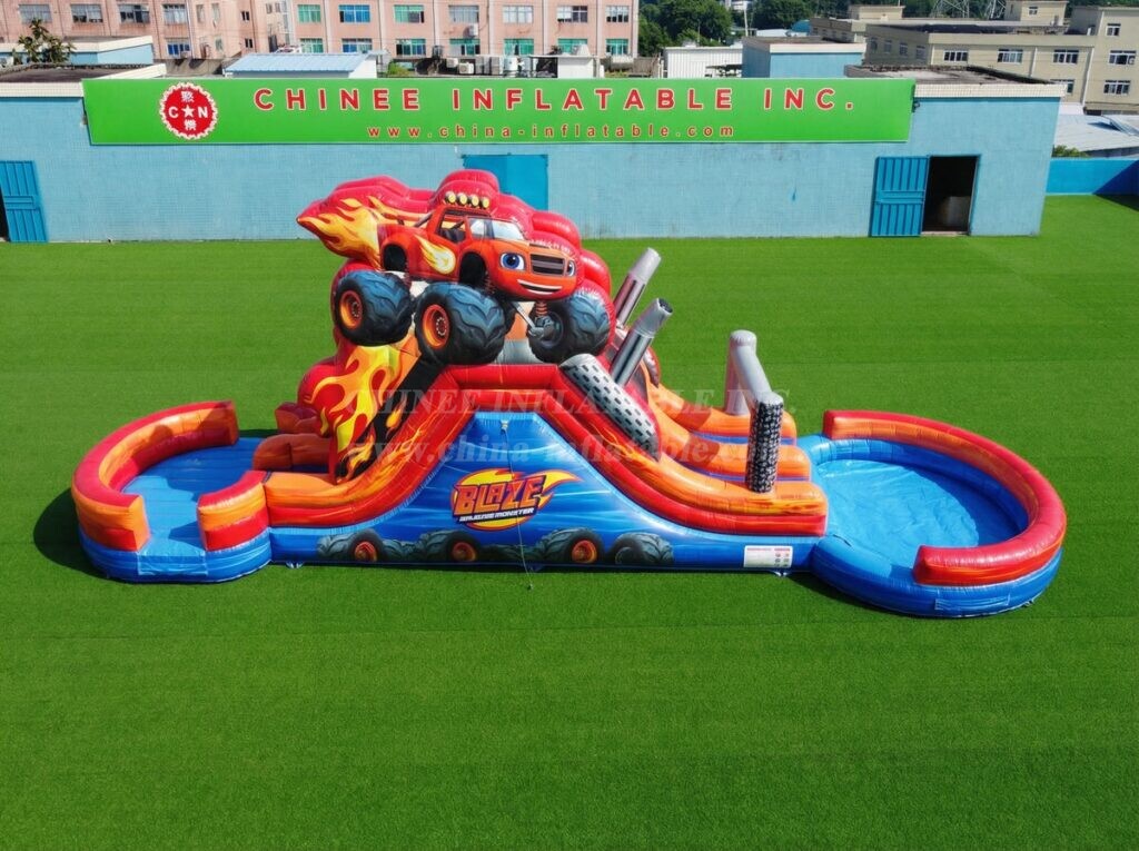 T8-6108 Blaze Monster Theme Inflatable Water Slide