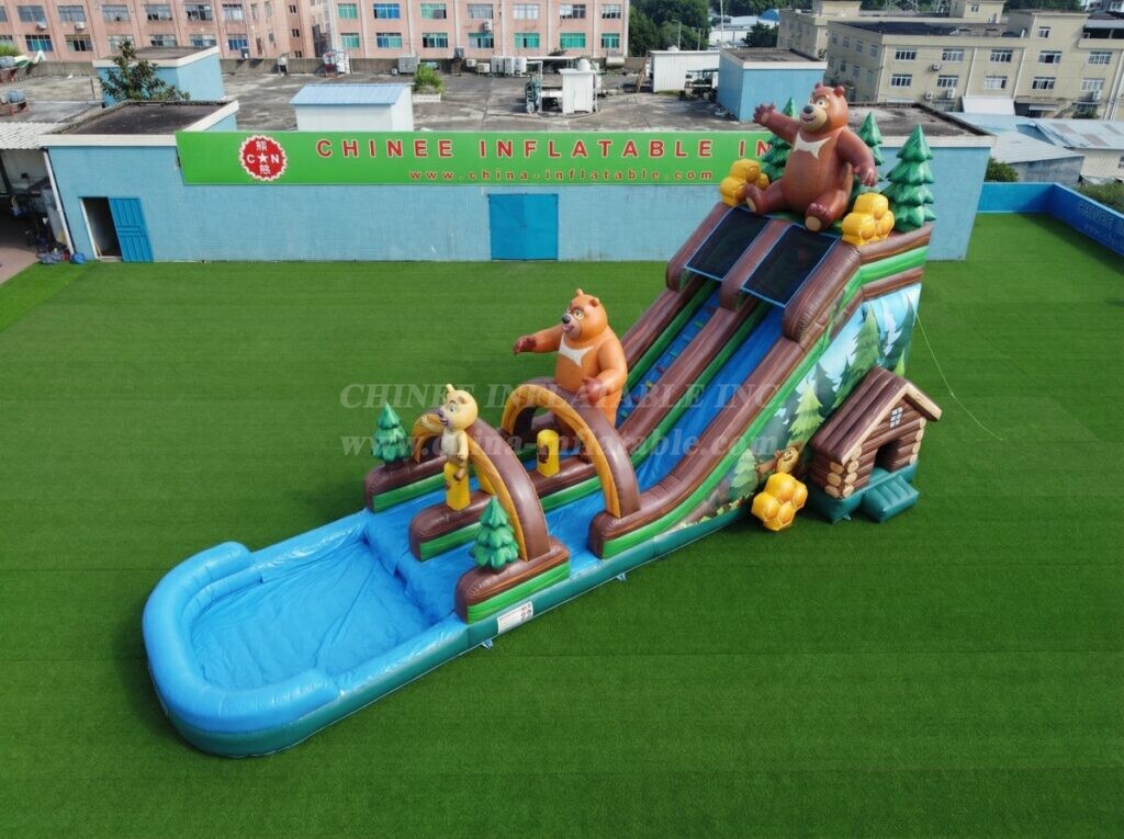 T8-6114 Boonie Bears Theme Inflatable Water Slide