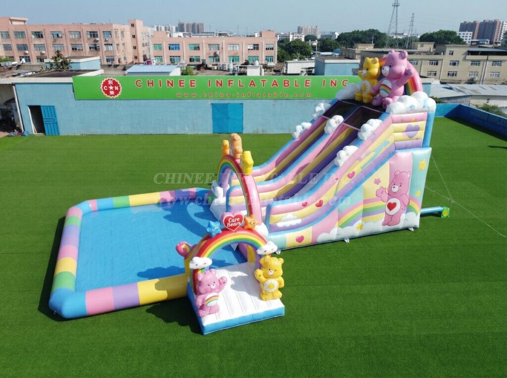 T8-6118 Care Bears Theme Inflatable Water Slide