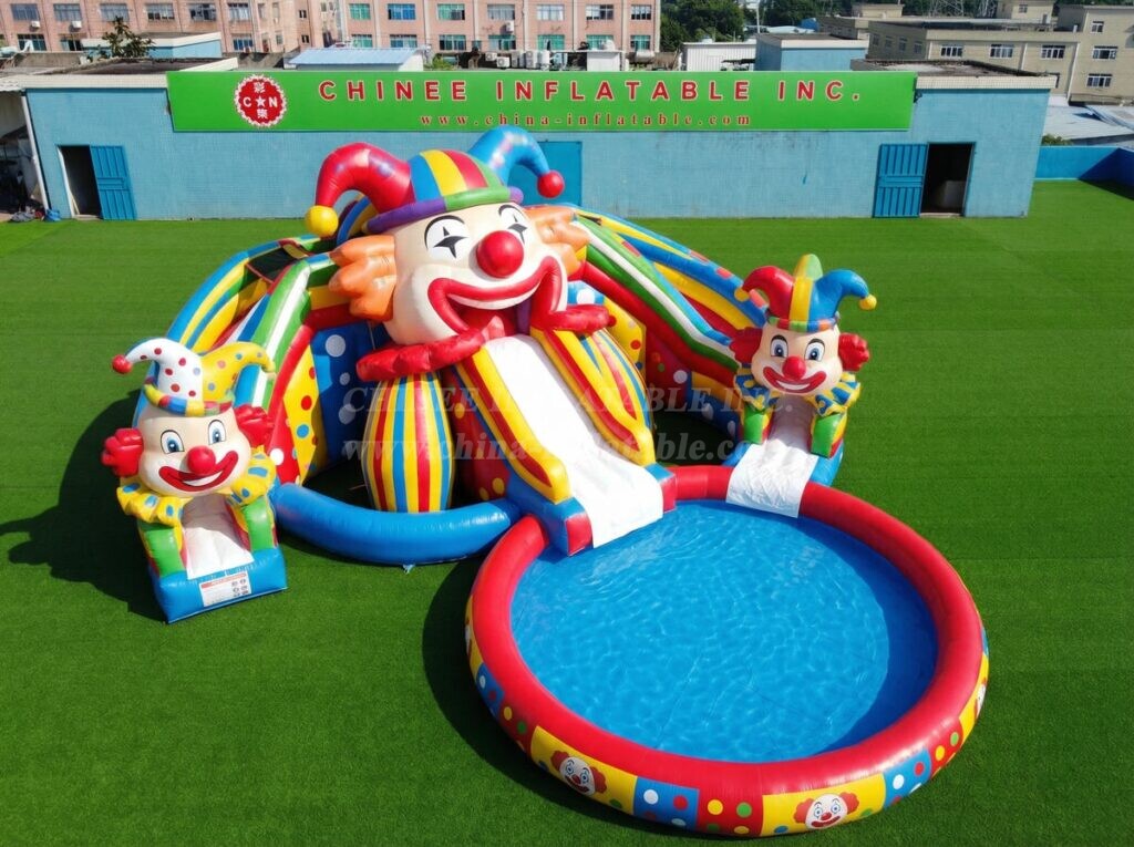 T8-6121 Clown Theme Inflatable Water Slide