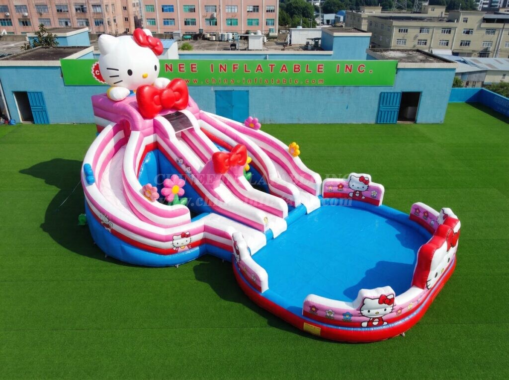 T8-6153 Hello Kitty Theme Inflatable Water Slide