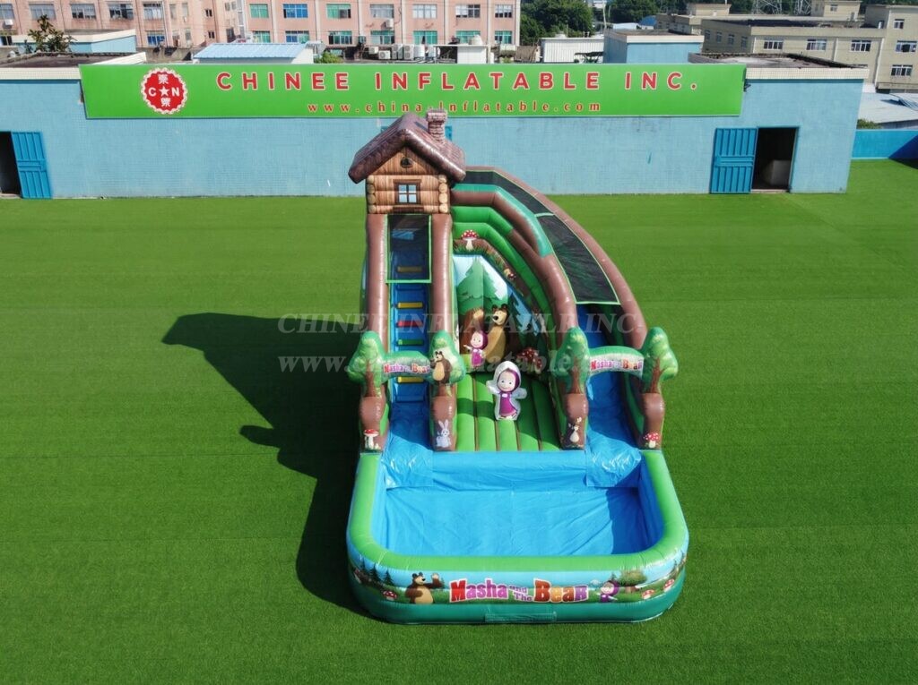 T8-6170 Masha And The Bear Theme Inflatable Water Slide