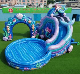 T8-6171 Mermaid Theme Inflatable Water Slide