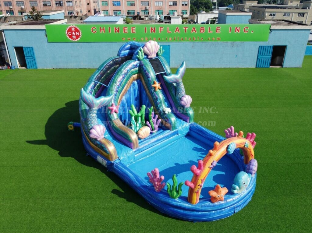 T8-6172 Mermaid Theme Inflatable Water Slide