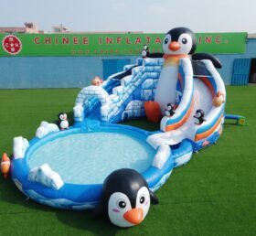 T8-6187 Penguin Theme Inflatable Water Slide
