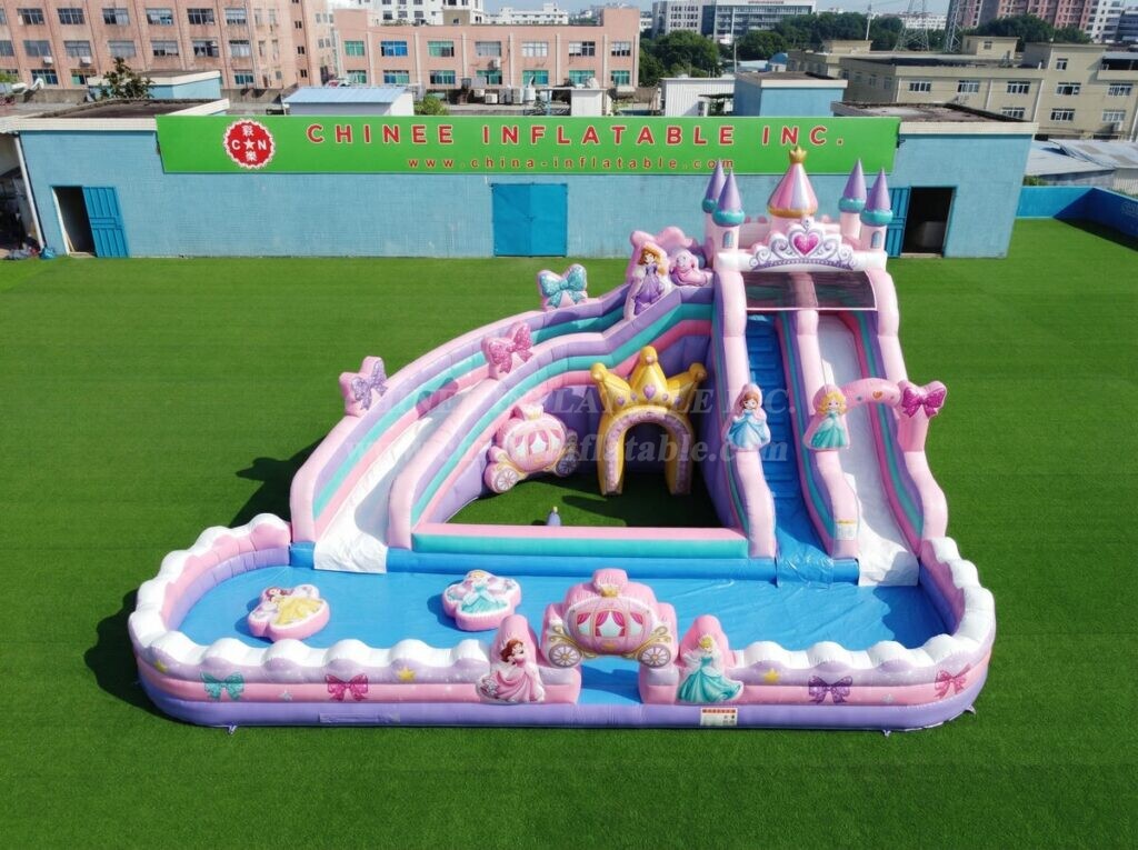 T8-6196 Princess Parties Theme Inflatable Water Slide