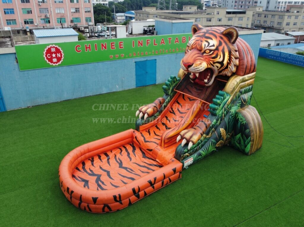 T8-6213 Tiger Theme Inflatable Water Slide