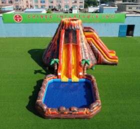 T8-6223 Volcano Theme Inflatable Water Slide