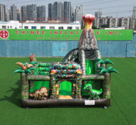 T2-4103G Dinosaur-Themed Inflatable Bouncer with Slide