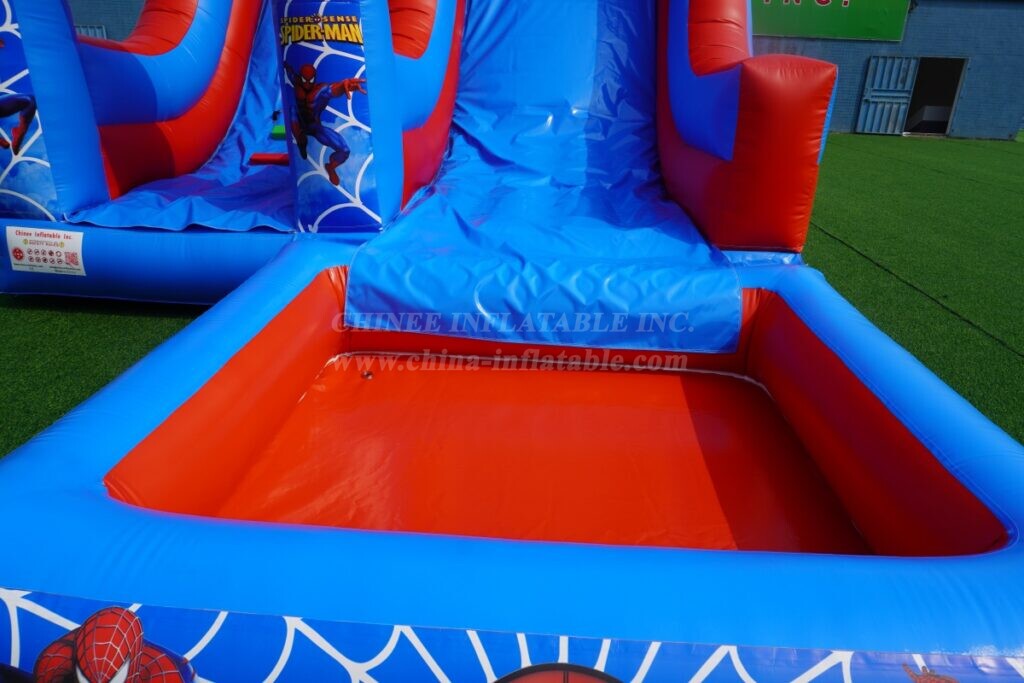 T8-8466D Spider-Man Themed Inflatable Water Slide