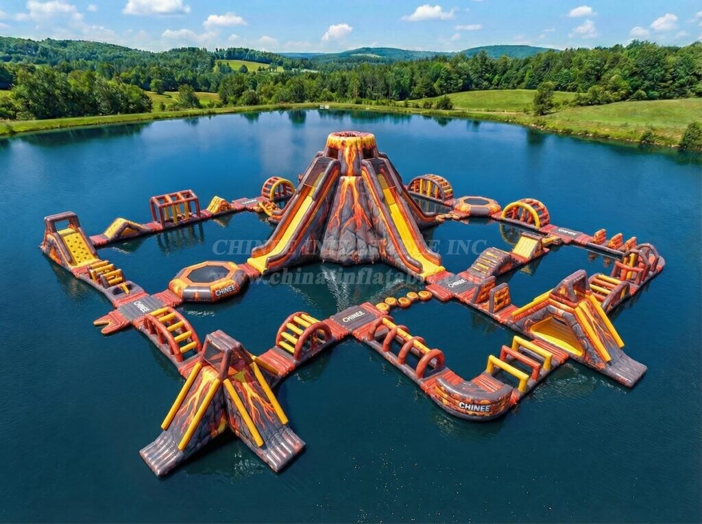 S833 Volcano Theme Inflatable Water Park